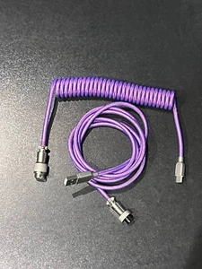 Twozoh Type C Mechanical Keyboard Coiled Cable, Braided Detachable Metal Aviator - Picture 1 of 4