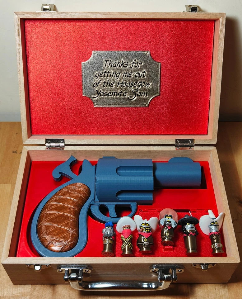 Custom stampa 3d pistola + proiettili + valigia in legno di Roger Rabbit Film - Immagine 1 di 4