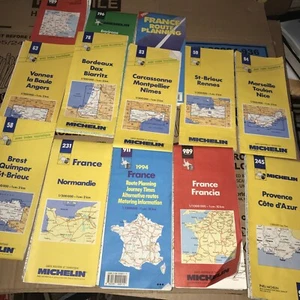 13 Retro Michelin French Road Maps 1990s - Picture 1 of 5