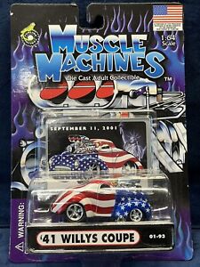 MUSCLE MACHINES FLAG RED WHITE BLUE '41 WILLYS COUPE 9/11