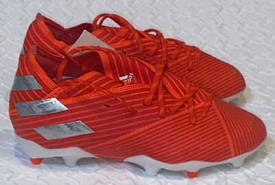 Botines de fútbol ADIDAS Nemeziz 19.1 FG rojos solares rojos plateados niños niños niñas 10.5 Foto 1 de 4