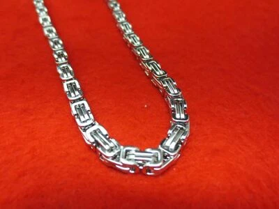 117cm Edelstahl Silber 4MM Byzantiner Türkische Kiste Kette - Bild 1 von 3
