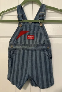 Mono corto vintage Oshkosh Bgosh talla 24 m azul a rayas hecho en EE. UU. - Imagen 1 de 7