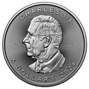 2024 CANADA 1 oz. Silver Maple Leaf His Majesty King Charles III - Bild 1 von 2