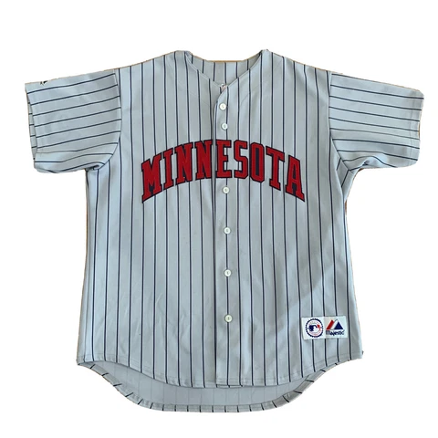 Vtg Minnesota Twins MLB Baseball Blank Jersey Mens Large Majestic Pinstripe USA Cover