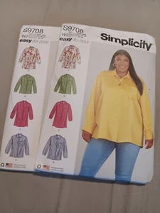 Simplicity Womens Shirts Sewing Pattern S9708 20W-28W, 30W-38W Sizes - Picture 1 of 1