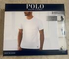 Polo Ralph Lauren Męskie Białe Slim Fit Okrągły dekolt 3-pak T-shirty Rozmiar Small