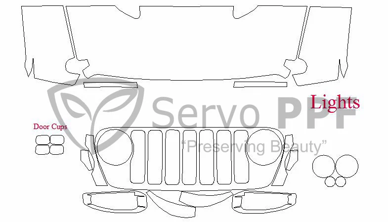 Precut 3M PRO 系列透明文胸套件适用于 18+ 吉普牧马人 Rubicon JL Chasis — 第 1/4 张图片