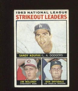1964 Topps Baseball #1 ERA Leaders mit Koufax - Sehr guter Zustand #4649 - Bild 1 von 1
