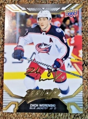 2022-23 Upper Deck MVP Zach Werenski Gold Super Scripts #146 Blue Jackets - Image 1 of 2