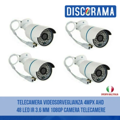 TELECAMERA VIDEOSORVEGLIANZA 4MPX AHD 48 LED IR 3.6 MM 1080P CAMERA TELECAMERE - Immagine 1 di 4