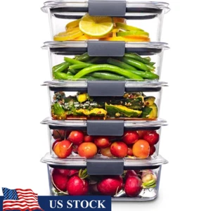 BPA Free Airtight Food Storage Containers Set of 5 Leak Proof Meal Prep Home New - Picture 1 of 8