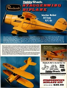 Staggerwing RC Biplane Print Ad Wall Art Decor Ephemeral Beechcraft - Picture 1 of 1