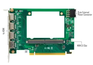 MXM to PCIe Adapter/Riser card; MXM 3.0/3.1; 4x HDMI; 8-pin power connector - Picture 1 of 2