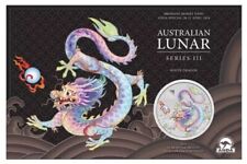 2024 Australia WHITE Dragon 1 oz .999 Silver In Card BRISBANE SHOW ANDA SHIP NOW