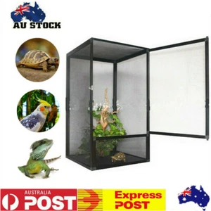 Aluminum Alloy Reptile Enclosure Lizard Insect Mesh Cage Black 42*42*66cm AU - Picture 1 of 12