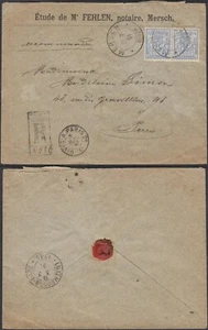 Luxembourg 1891 -Cover to Paris with Ambulant Givet to Paris..... (EB) AR-08764 - Picture 1 of 1