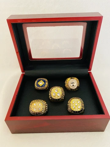 5 PCS Edmonton Oilers Stanley Cup Championship Ring W Box, 🇺🇸 SHIP Cover