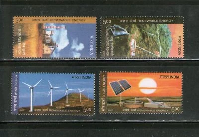 INDIA 2007 Renewable Energy Environment Conservation Solar Wind stamp set 4v MNH - Image 1 of 2