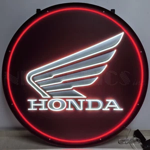 Letrero de neón Honda Wings 36 pulgadas redondo luz de neón en lata de acero - Imagen 1 de 1