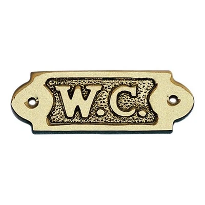 Türschild W.C. Türbeschlag aus Messing 9 x 3,5 cm Sea-Club