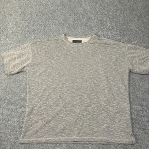 Camicia AllSaints uomo XL grigia manica corta girocollo Raames SS Crew maglietta morbida casual - Foto 1 di 10