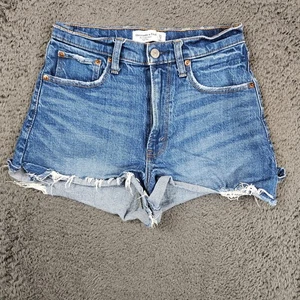 Abercrombie Fitch High Rise Curve Love abgeschnittene Jeansshorts Damengröße 25 - Bild 1 von 6