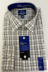 APT. Camisa 9 Premier Flex para hombre calce ajustado tela elástica 14-14,5-32/33. Stretch - Imagen 1 de 2