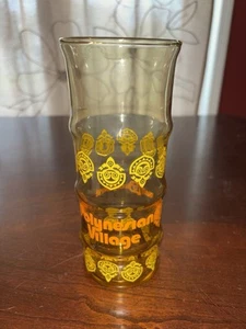 Vintage Walt Disney World Polynesisches Dorf Bambus groß Tiki Glas Bernstein gelb - Bild 1 von 6