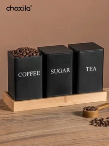 1pc/3pcs Coffee Storage Can Tea Snacks Coffee Bean Storage  Iron Canister - Picture 1 of 9