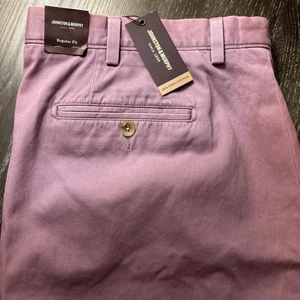 Johnston & Murphys Herren Pima Hose 40x34 Regular Fit Pima Baumwolle Lavendel Neu - Bild 1 von 13