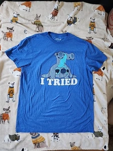Disney Shirt, Men's Size Large, Stitch "I tried" Print Lilo And Stitch - Picture 1 of 3