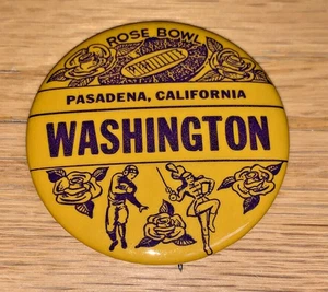 Botón vintage ROSE BOWL WASHINGTON - Excelente / HUSKIES AÑOS 50 / 60 - Imagen 1 de 3