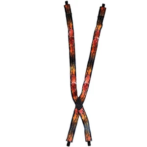 Hold Up Fire Flame Black Adjustable Suspenders - Picture 1 of 4