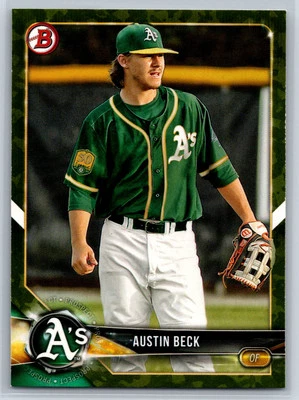 2018 Bowman Austin Beck Rookie Camo Parallel RC #BP6 - Image 1 of 2