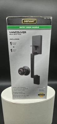 Defiant Entry Door Handle Vancouver Matte Black Finish - Image 1 of 2