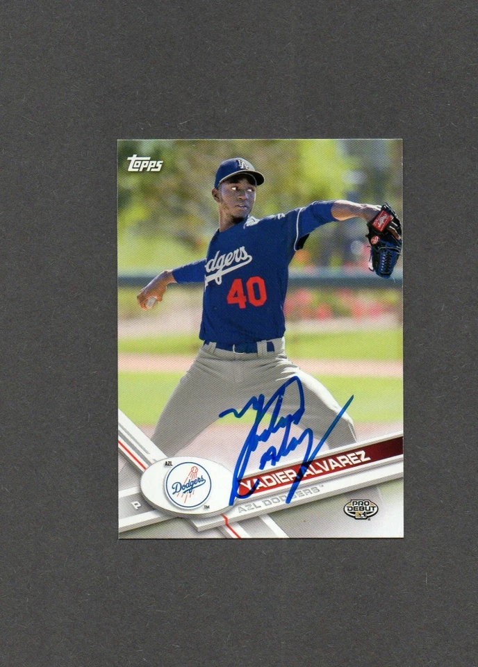 Yadier Alvarez Signed Autographed 2017 Topps Pro Debut #42 RC Rookie Dodgers - Image 1 of 1