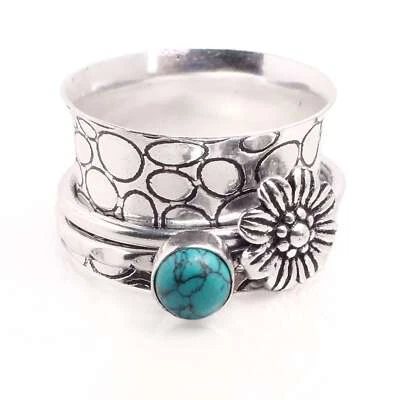 Versilbert Spange Ring Handmade Schmuck Geschenk für Damen Größe US 7.5 R-772 - Bild 1 von 3