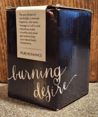 Vela de aceite de masaje de soja PURE ROMANCE Burning Desire nueva Foto 1 de 3
