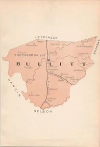 Mapa antiguo del condado de Bullitt Kentucky 1893 - Imagen 1 de 1
