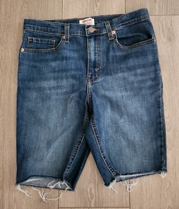 Signature Levi Strauss Jean Denim Cutoff Shorts Boy's 18 Adjustable Waist - Picture 1 of 15
