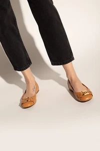 See by Chloé Chany Leather Ballet Flats Women's 37/7US Tan Round Toe Slip On - Picture 1 of 16