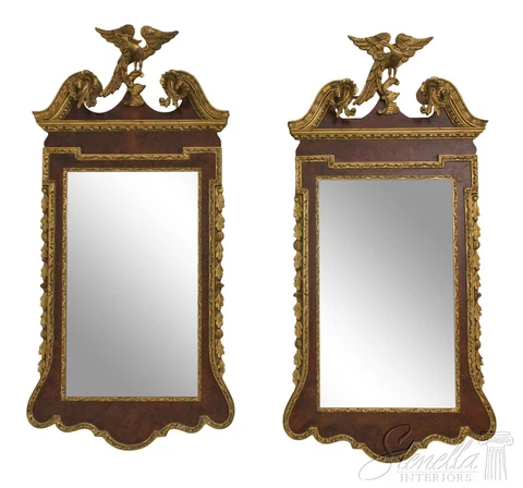 58654EC: Pair LABARGE Eagle Carved Federal Style Mirrors Cover