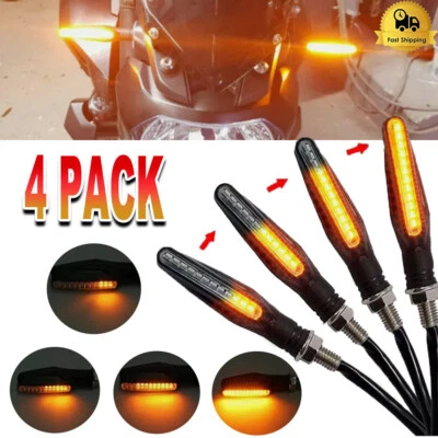 4 Pack Motorcycle Turn Signals Blinker Lights For Suzuki DRZ400s Amber Universal - Image 1 of 4