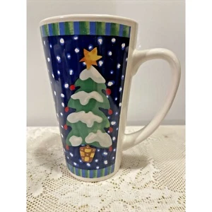 Tazas de café sidra té ponche de huevo azul nieve tazas de 6" Navidad - Imagen 1 de 7