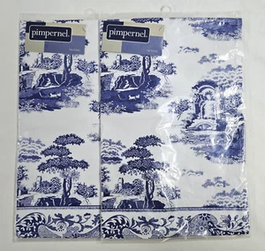 2 New Spode Blue Italian Tea Towels 18" x 29" Towel Set by Pimpernel - Picture 1 of 3