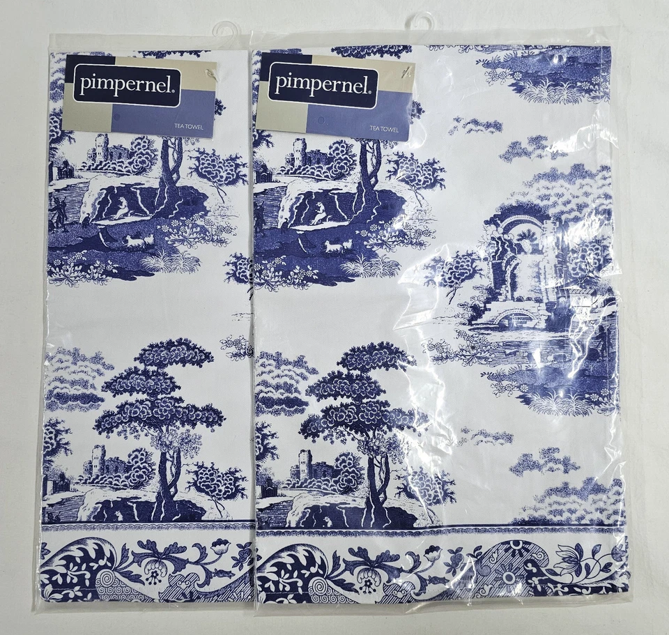 Spode Blue Italian Kitchen Tea Towel. Pimpernel.