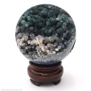 Sphere 67mm Grape Agate 305g Gemstone Crystal Ball Natural Mineral Inc Stand - Picture 1 of 8
