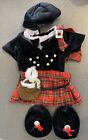 Build A Bear schottisches Highland Outfit rote Kilt Tartan Schottland Sporranmütze Schuhe