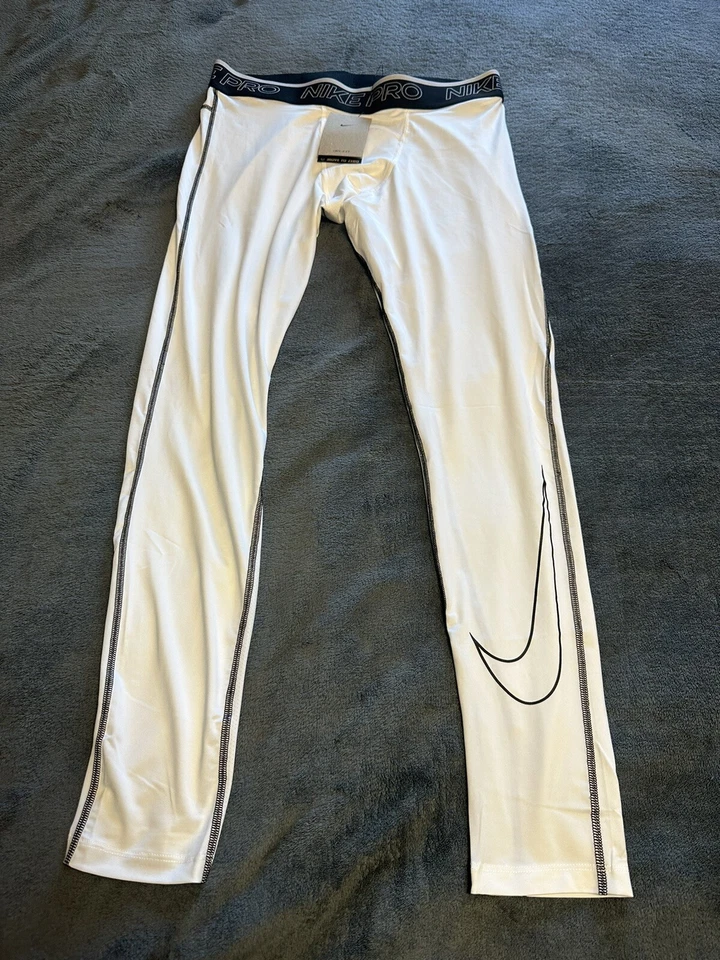 Nike Pro Mens 3/4 Training Tights Dri-Fit Spandex White Size Large DD1913-100